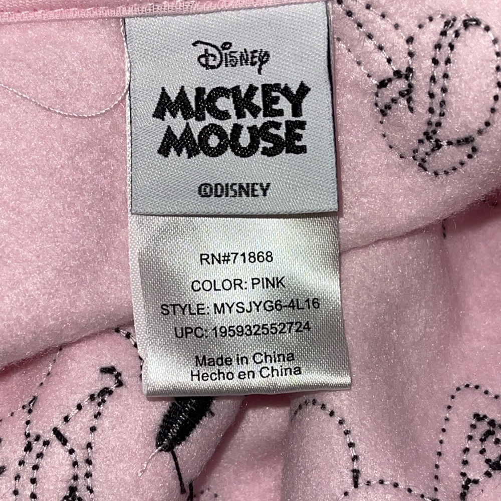 Brand New! DISNEY MICKEY MOUSE EMBROIDERED PINK HOODIE JACKET - Picture 6 of 10